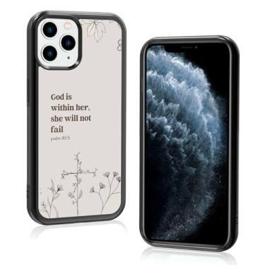 Imagem de Axulimin [God is Within Her She Will Not Fail Psalm] Bíblia cristã feminina preta capa de telefone para iPhone 11 Pro (5,8 polegadas)