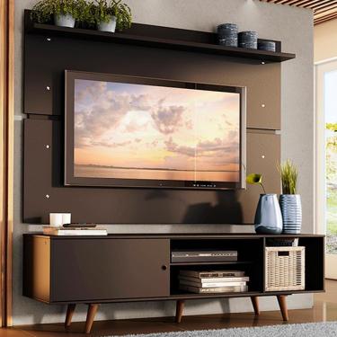 Imagem de Rack Dubai e Painel para TV até 65" Preto e Rustic Madesa