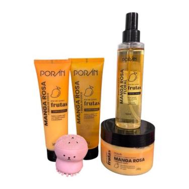 Imagem de Linha Poran Completa Frutas Porán Sabonete Hidratante Esfoliante Body 