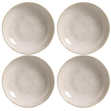 Imagem de Jogo 4 Pratos Fundos Cerâmica Bio Latte 22cm Off White Porto Brasil Ca