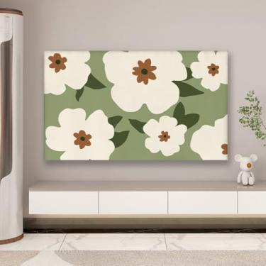 Imagem de Capa de TV 32-80 polegadas capa contra poeira para desktop e monitor suspenso moderno LCD LED protetor de tela de tecido de poliéster macio protetor de tela sala de estar decorativa-verde-2||46-50