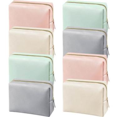 Imagem de Bolsa de maquiagem Dunzy, 8 peças, bolsa de higiene impermeável em cou