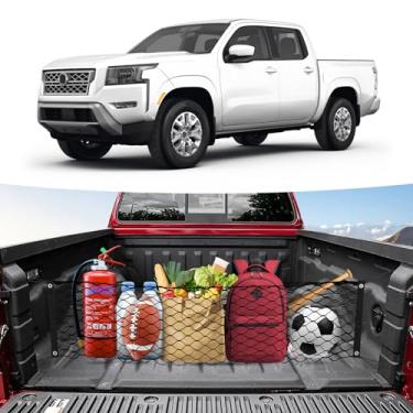 Imagem de Canvcle Rede de carga porta-malas para Toyota Tundra/2022-2026 Frontier 2007-2026 Acessórios estilo envelope organizador de rede de porta-malas e armazenamento rede de carga traseira elástica de nylon