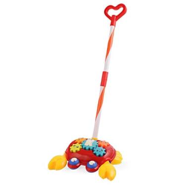 Imagem de Brinquedo De Empurrar E Puxar Com Som Para Bebês +18 Meses, Com Haste Removível (Caranguejo)