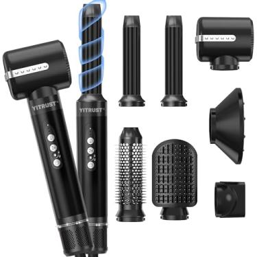 Imagem de Escova para secador de cabelo 17,8 cm Um, varinha de cachos autowrap, secador de cabelo iônico negativo de alta velocidade de 110.000 RPM com concentrador difusor, modelador de ar de escova redonda