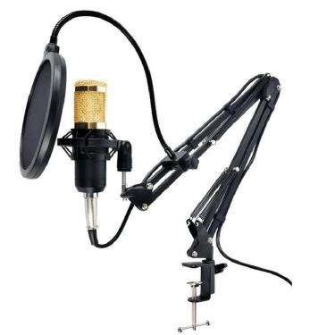Imagem de Kit Microfone Studio Gravação BM-800 + Pop Filter + Aranha + Braço Articulado