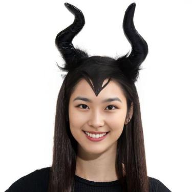 Imagem de Tiara Malévola com Chifres Rainha Do Mal Acessório Halloween - Abrakad