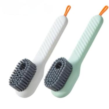 Imagem de Escova De Limpeza Tênis Roupa Multiuso Lava Louça Com Reservatório De Sabão Dispenser