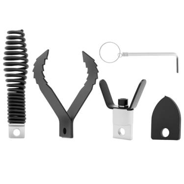 Imagem de XDINGYY Conjunto de 4 peças de conjunto de cabeças de cortador de drenagem de aço manganês, acessório de broca de cobra com chave inglesa para máquina de limpeza de cachimbos