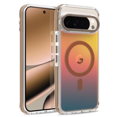 Imagem de MOWIME Capa magnética para Google Pixel 10 Pro XL [compatível com Magsafe] [lindo design fluorescente] Capa fosca translúcida fina à prova de choque para Pixel 10 Pro XL de 6,8 polegadas, deserto