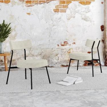 Imagem de Conjunto 2 Poltronas Stout Boucle Est.Preta - Metalig