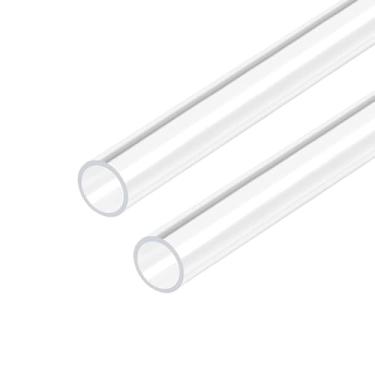 Imagem de 2 peças tubo de acrílico rígido redondo transparente 15 mm ID 18 mm OD 250 mm para lâmpadas e lanternas, sistema de refrigeração a água
