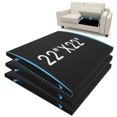 Imagem de Desunqin 3 peças 40D 56 x 56 x 6 cm suporte de almofada de sofá para assento flácido, suporte de almofada de sofá de arco de tamanho grande, inserções de almofada de sofá de alto rebote, reparo de