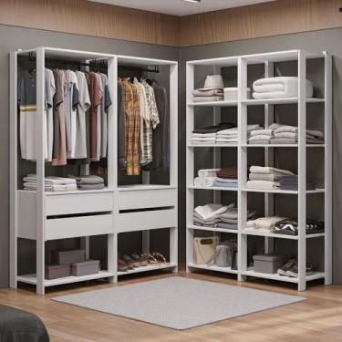 Imagem de Guarda-roupa Closet Modulado 4 Gavetas 258 cm Valencia Madesa 03