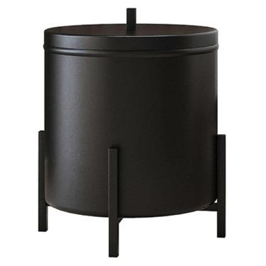 Imagem de Lixeira 6 L Lovell Aluminio Banheiro Cozinha Lavabo Preto DHom