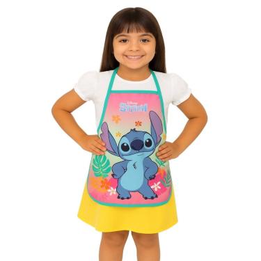 Imagem de Avental Cozinha Impermeável Stitch 49X38cm Ajustável Criança