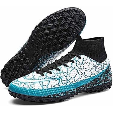 Imagem de Tênis de futebol masculinos de futebol com pontas longas, couro e borr