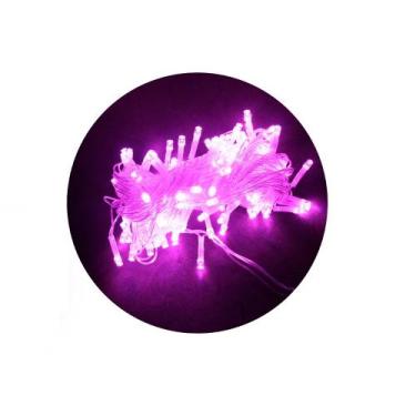 Imagem de Pisca Pisca Natalino com 100 Leds 127V com 8 Funções 9m - Wari, Rosa