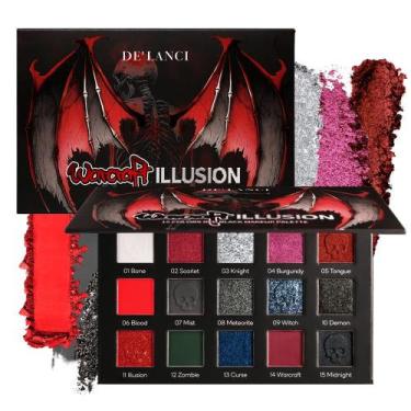 Imagem de Paleta de sombras DE'LANCI Red Black Goth High Pigment Vegan