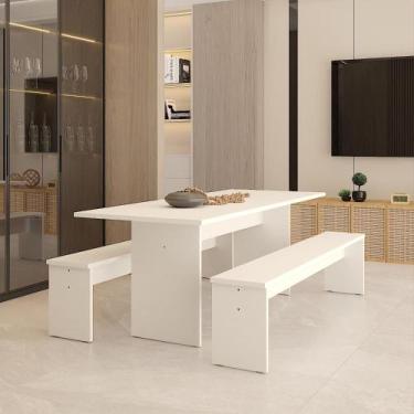 Imagem de Mesa de Jantar 200x80x74cm 25mm C/02 Bancos Essence - Metalig