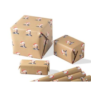 Imagem de Rolo de papel de embrulho ZIGFRUIT Funny Biden Christmas 10 folhas