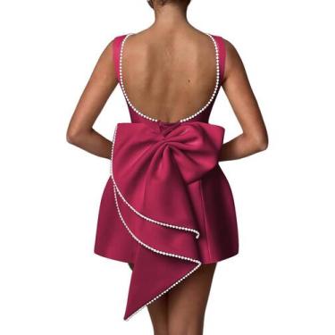 Imagem de Vestido Aosadin Satin para coquetel de formatura, convidado de casamen