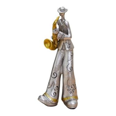 Imagem de predolo Estatueta de músico de arte, decoração musical, boate, loja, sala de estar, armário, bar, mesa criativa, peça central, escultura musical, estátua, Style D