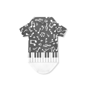 Imagem de Bivxisrvo Camisetas de piano para cães pequenos, meninas, meninos, filhotes, primavera, verão, abotoadas, roupas modernas para gatos, roupas leves para filhotes, roupas de férias para Yorkie Poodle