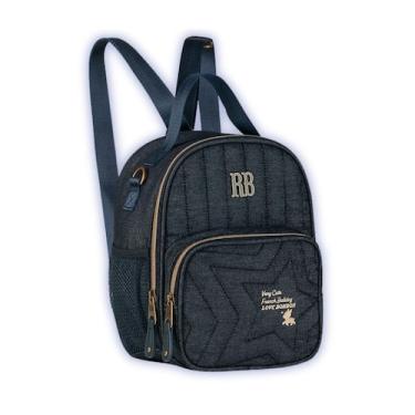 Imagem de Mochila P Rebecca Bonbon de Costas Jeans Teen Creche Meninas, Azul