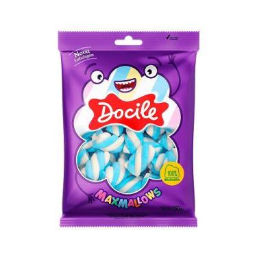Imagem de Marshmallow Twist Azul e Branco Baunilha 250gr - Docile