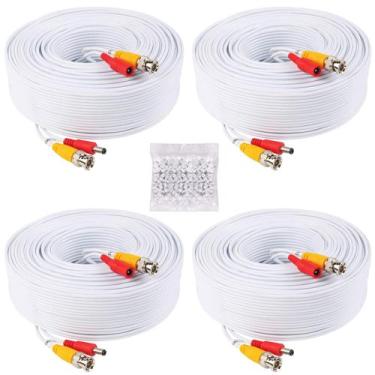 Imagem de Cabo de câmera de segurança HISVISION, pacote com 4 unidades de alimen