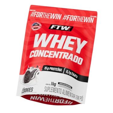 Imagem de FTW Whey Concentrado com Proteína Concentrada WPC, Suplemento Alimentar em Pó com 15g de Proteína por Porção, Rico em Aminoácidos Essenciais, Sem Glúten – Refil 1KG (Cookies)