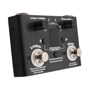Imagem de RiToEasysports Pedal Looper de Bateria, 4 Loops de Armazenamento de Música, 11 Minutos de Tempo de Gravação, Pedal de Efeito de Frase de Metal para Músicos e Artistas, Preto