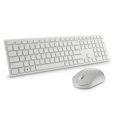 Imagem de Dell Pro Wireless Keyboard and Mouse - KM5221W White - USB Plunger Wireless RF 2.40 GHz Keyboard - White - USB Wireless RF Mouse - Optical - 4000 dpi - 3 Button - Scroll Wheel - White - AA, AAA - Comp