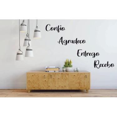Imagem de Adesivo de Parede Decorativo Confio Agradeço Entrego Recebo - V3 Shop