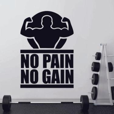 Imagem de Adesivo de Parede Decorativo Academia No Pain No Gain C2250 - V3 Shop
