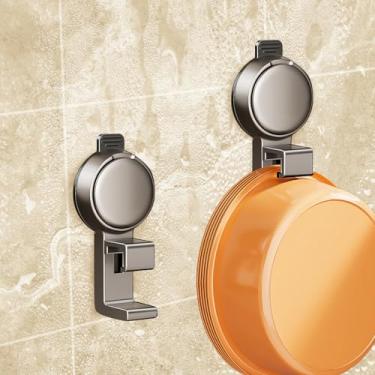 Imagem de Ganchos de ventosa para chuveiro, banheiro, cozinha, porta de vidro, espelho, azulejo – bucha, toalha, casaco, suporte de gancho de roupão de banho para pendurar – cabide de guirlanda impermeável