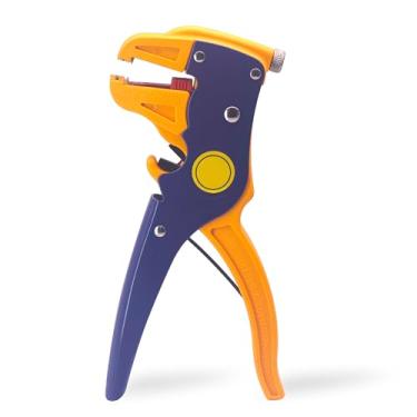 Imagem de Descascador e cortador automático de fios, ferramenta profissional 2 em 1 para decapagem de fio elétrico ajustável e alicate de nariz de águia, azul (17 cm)