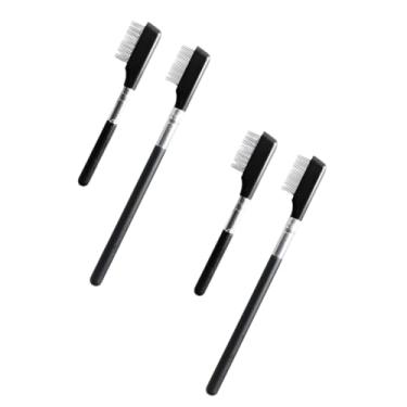 Imagem de Leewoth 4 peças de pente de cílios de metal separador de pincéis de sobrancelha, ferramenta de maquiagem para mulheres, preto