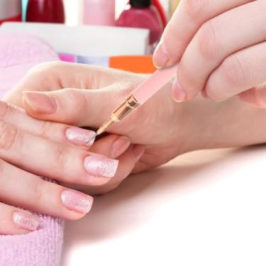 Imagem de 5 peças de pincéis metálicos para arte de unhas, conjunto de pincéis, pintura de esmalte em gel, caneta para linhas longas (rosa)