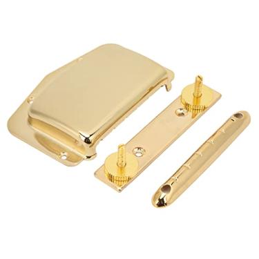 Imagem de RiToEasysports Conjunto de Ponte de Guitarra Elétrica, Ajustável, Tipo Fixo para Peças de Guitarra e Música DIY, Material Metálico Cor Dourada, Ideal para Instrumentos Elétricos de 6 Cordas ou