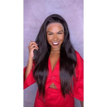 Imagem de Peruca Lace Front Cabelo Humano Julia - 65cm - Castanho Escuro - Densi