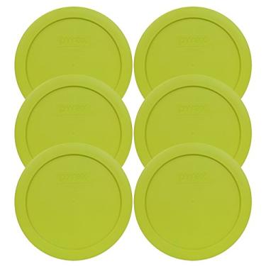 Imagem de Tampa de armazenamento redonda de 4 xícaras Pyrex 7201-PC para tigelas de vidro, Edamame Green, 4 Cup, 950mL, 6