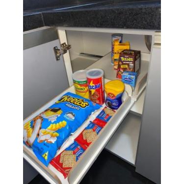 Imagem de Prateleira com Borda Telescópica  Organizador Deslizante para Armário 