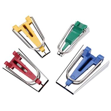 Imagem de Conjunto de fita adesiva de viés de tecido, ferramenta de acolchoamento, 4 tamanhos 6, 12, 18, 25 mm, kit de encadernação de costura, verde, amarelo, vermelho, azul
