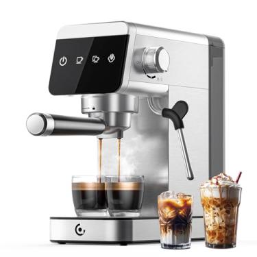 Imagem de AMZCHEF Máquina de café expresso | sistema de pressão de 20 barras, ecrã táctil LED, design compacto, perfeito para casa e escritório, tanque de água de 40 onças
