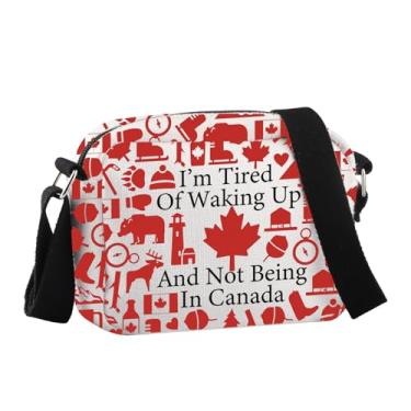 Imagem de Presente de folha de bordo bandeira canadense lembrança do Canadá bolsa transversal presente de viagem ao Canadá, Being in Canada Hcb