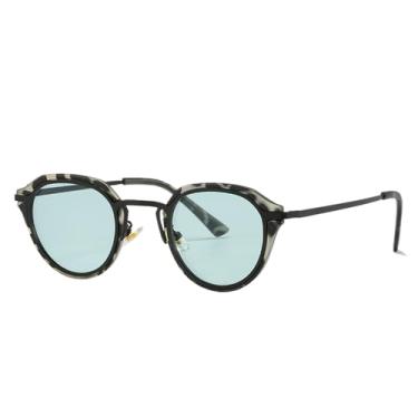 Imagem de Óculos de Sol Redondos Femininos com Hastes de Metal e Lentes Adesivas, Modelo Masculino para Dirigir ao Ar Livre, 919, Verde