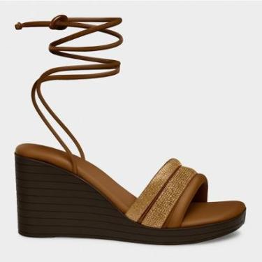 Imagem de Sandália Anabela Feminina Mississipi De Amarração MF512-Feminino