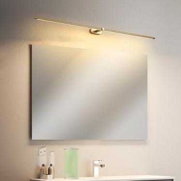 Imagem de GZZBMY Luz de Espelho LED Banheiro Lâmpadas de Parede Recarregáveis com Interruptor de Toque Iluminação de Parede Moderna Iluminação de Imagem para Sala de Estar Penteadeira Armário Espelho (Dourado